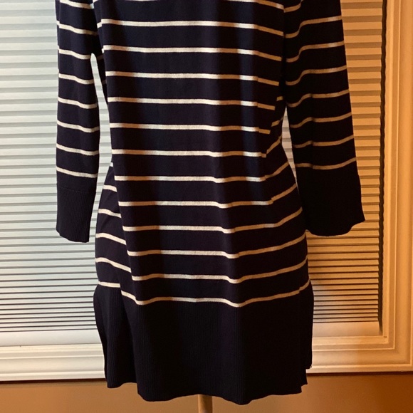 Isela Large Tunic Sweater Navy & White 3/4 Sleeves - Picture 8 of 8